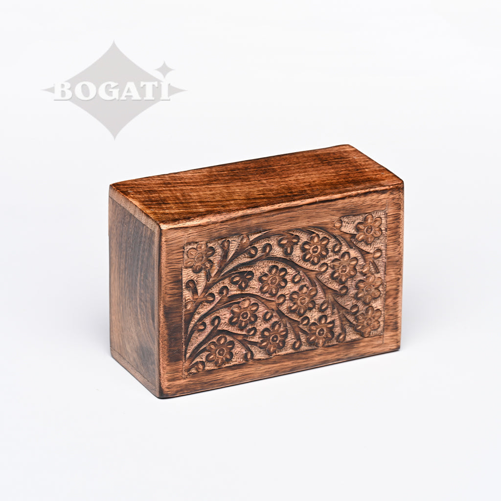 SMALL Mango wood Urn -2820 - Tree of Life