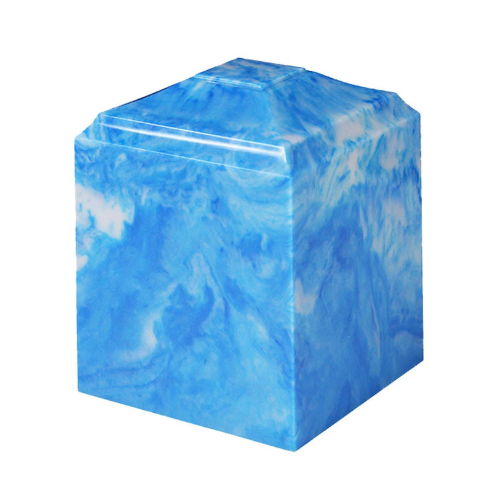 SMALL Cube Cultured Marble Sky Blue
