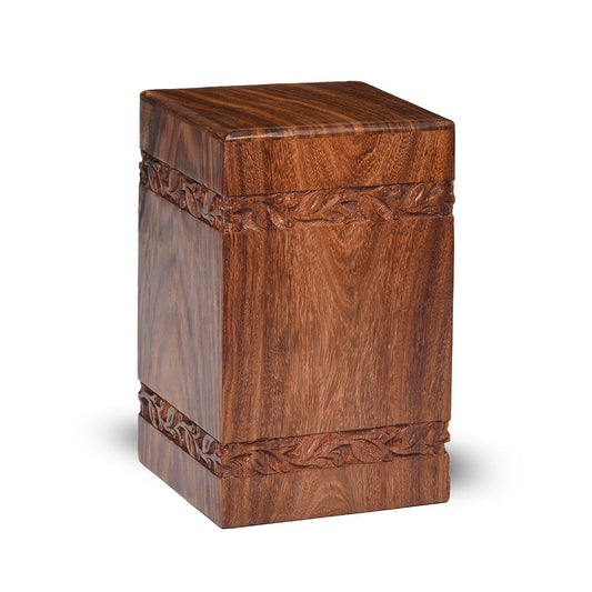 IMPERFECT SELECTION - ADULT - Rosewood Tower Urn -2733- Border w/blank panels
