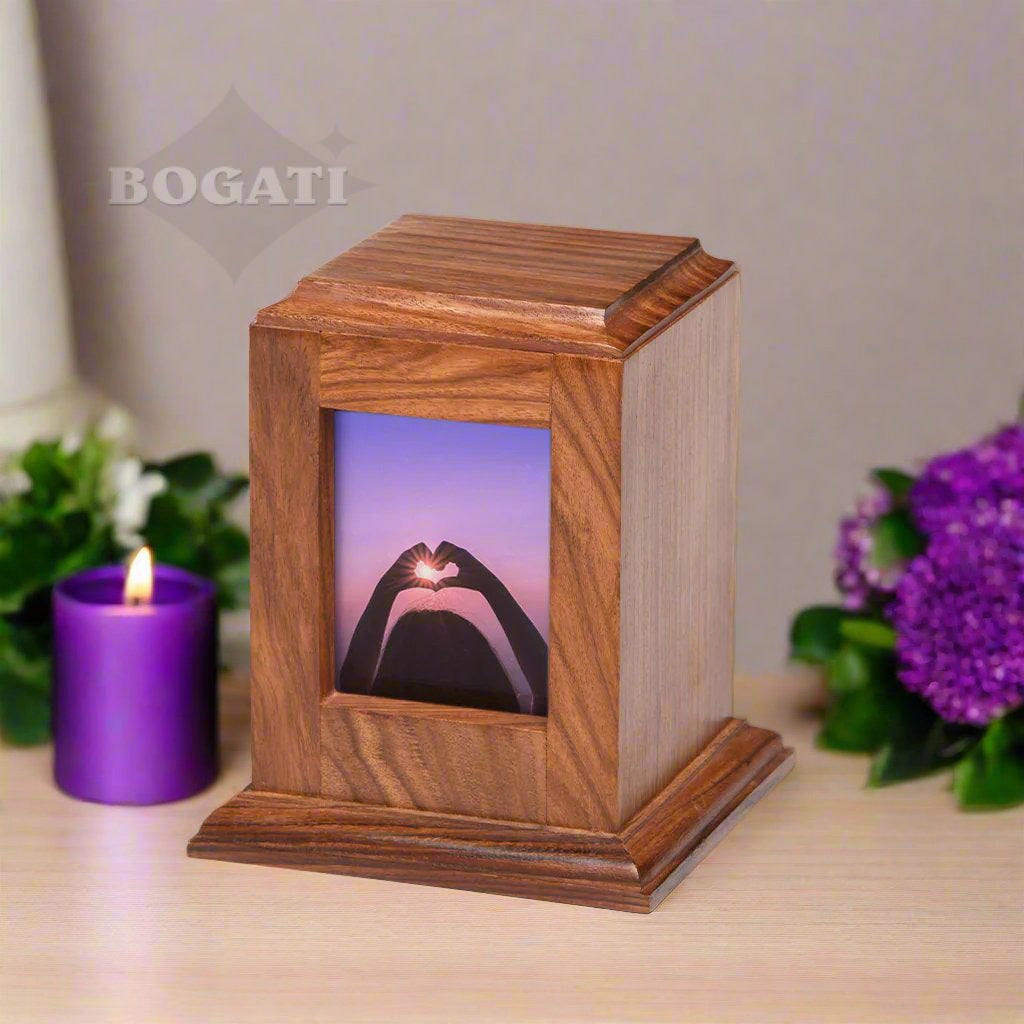SMALL - Rosewood -518- Vertical Photo Frame Urn - Case of 12