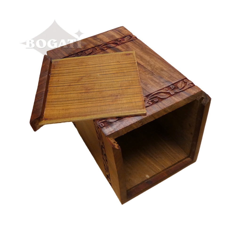 ADULT - Rosewood Tower Urn -2733- Hand-Carved Cross Design