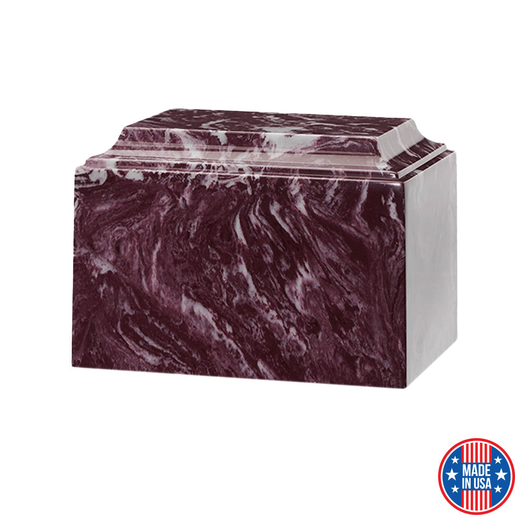 ADULT Cultured Marble Tuscany Urn Merlot