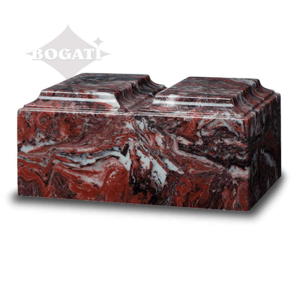 ADULT Cultured Marble Tuscany Double Companion Urn Fire Rock