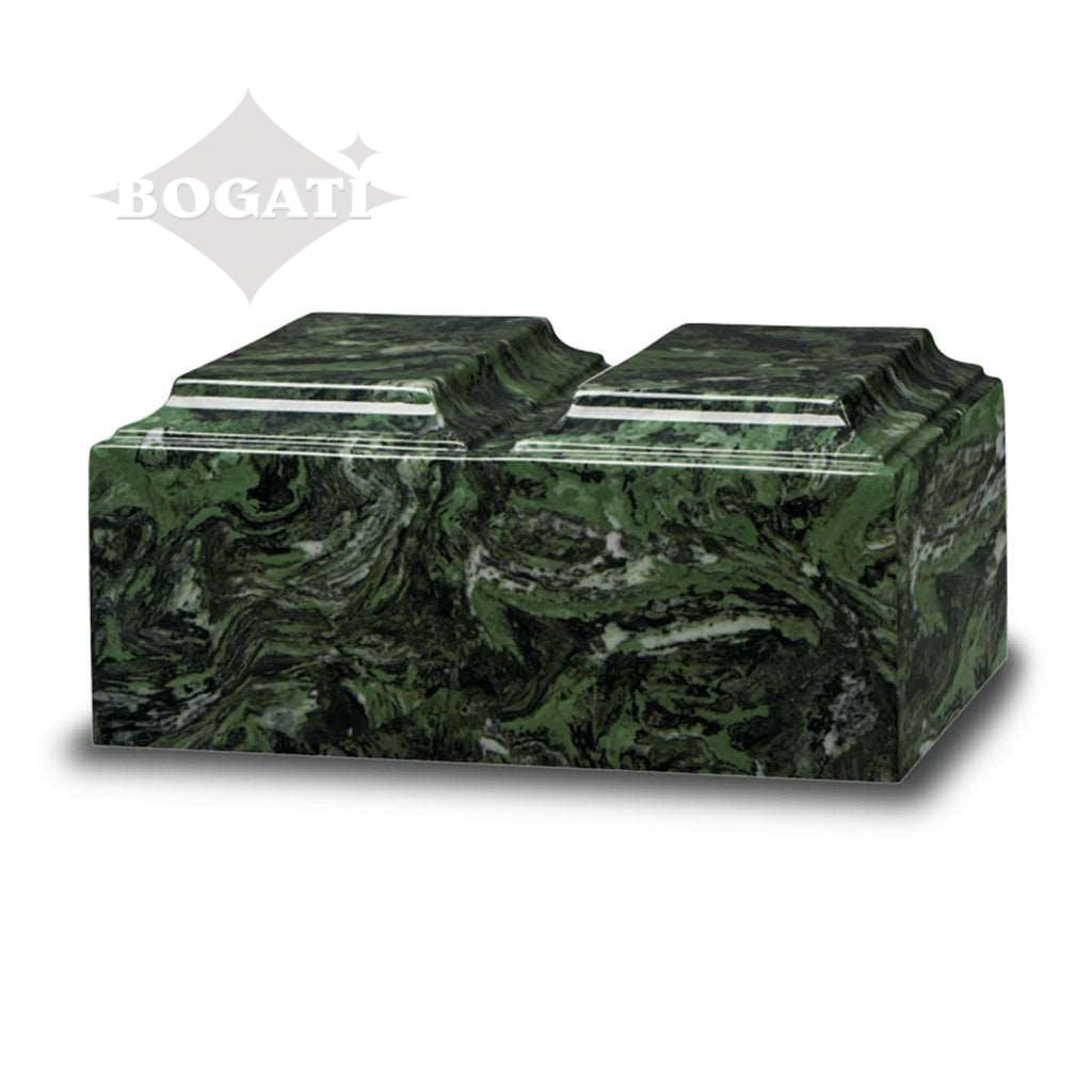 ADULT Cultured Marble Tuscany Double Companion Urn Green Ascota