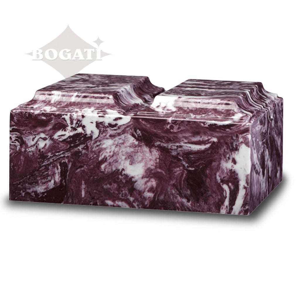 ADULT Cultured Marble Tuscany Double Companion Urn Merlot