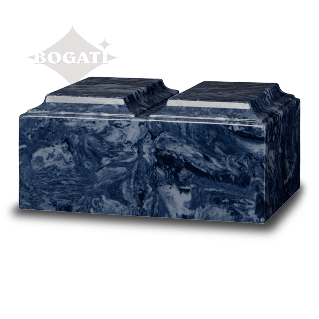 ADULT Cultured Marble Tuscany Double Companion Urn Midnight Blue