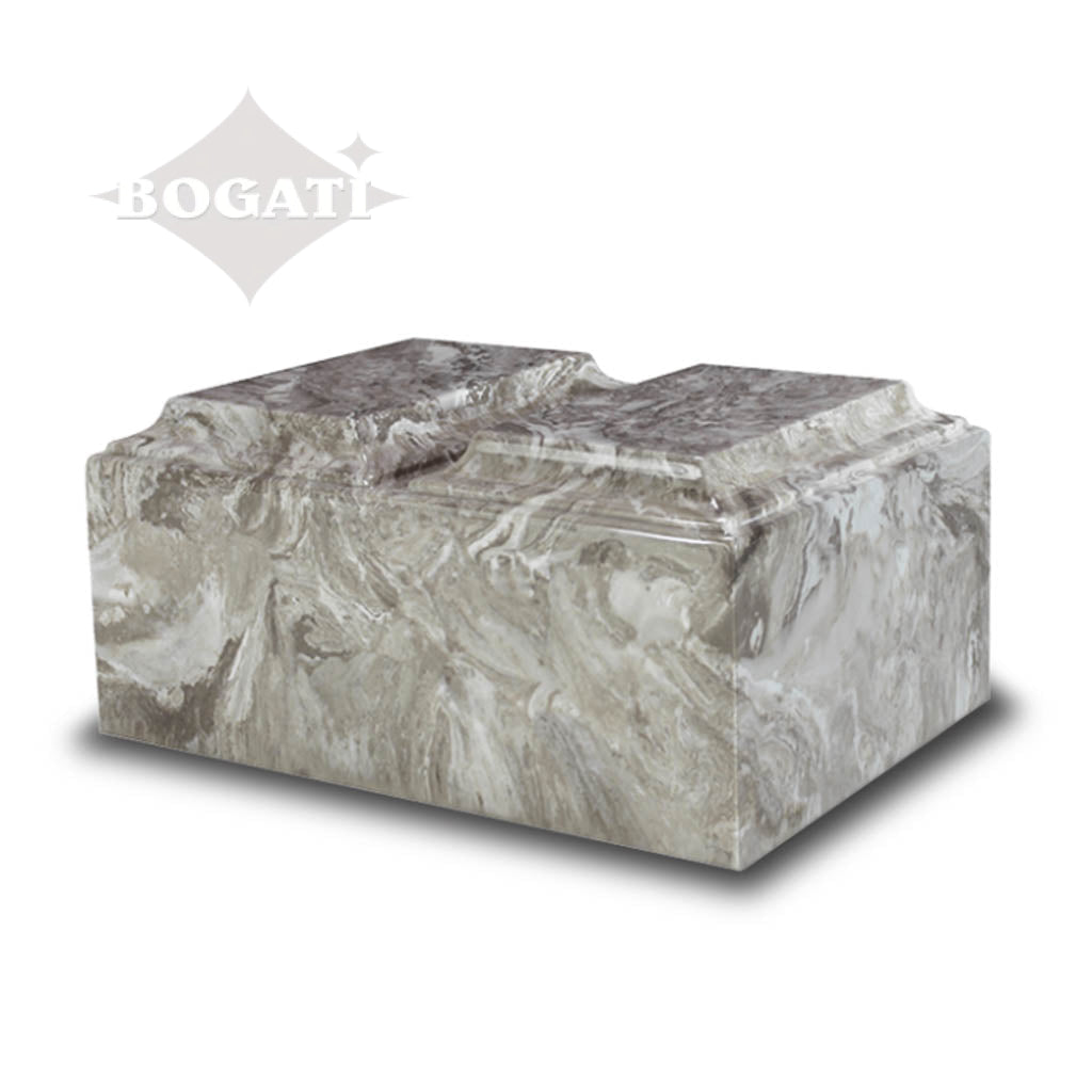 ADULT Cultured Marble Tuscany Double Companion Urn Perlato