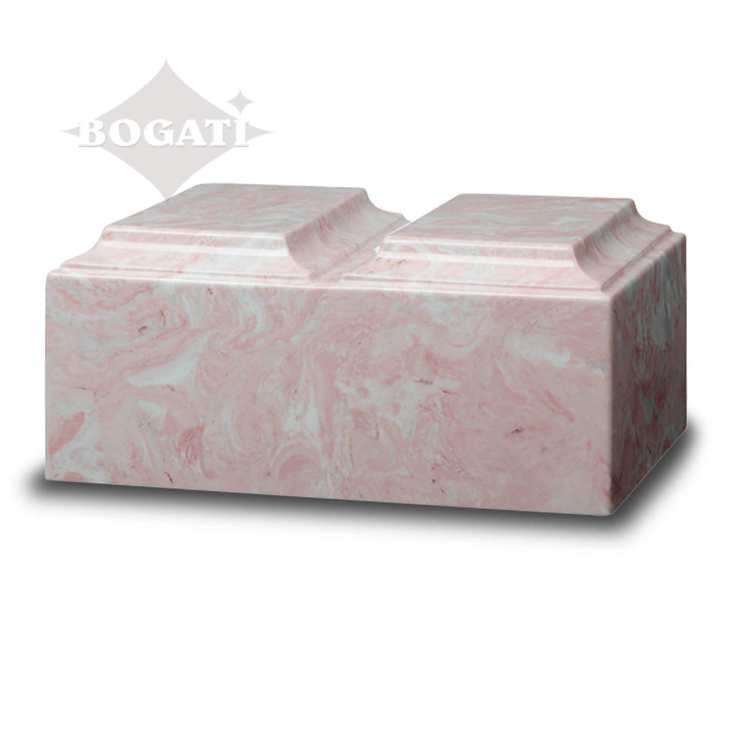 ADULT Cultured Marble Tuscany Double Companion Urn Pink