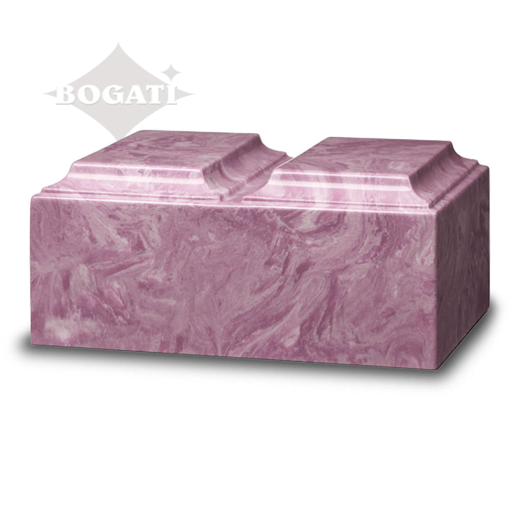 ADULT Cultured Marble Tuscany Double Companion Urn Purple