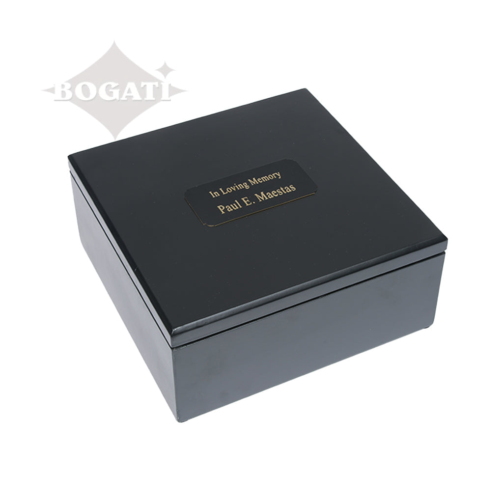 LARGE - Rubberwood Cremation Urn -1107- Black