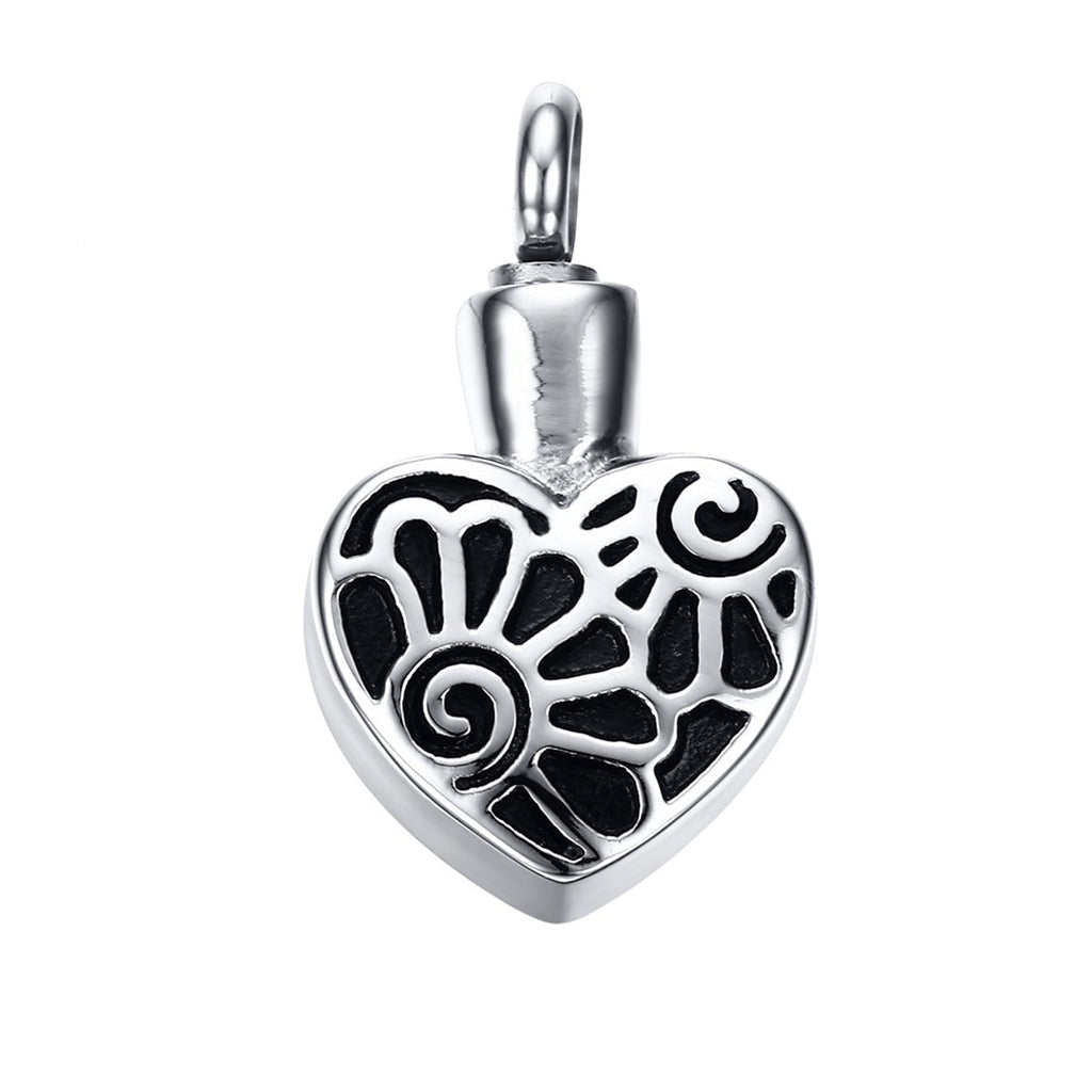 J-021 - Flower Heart - Pendant with Chain