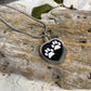J-027 - Two White Paw Prints Heart - Pendant with Chain