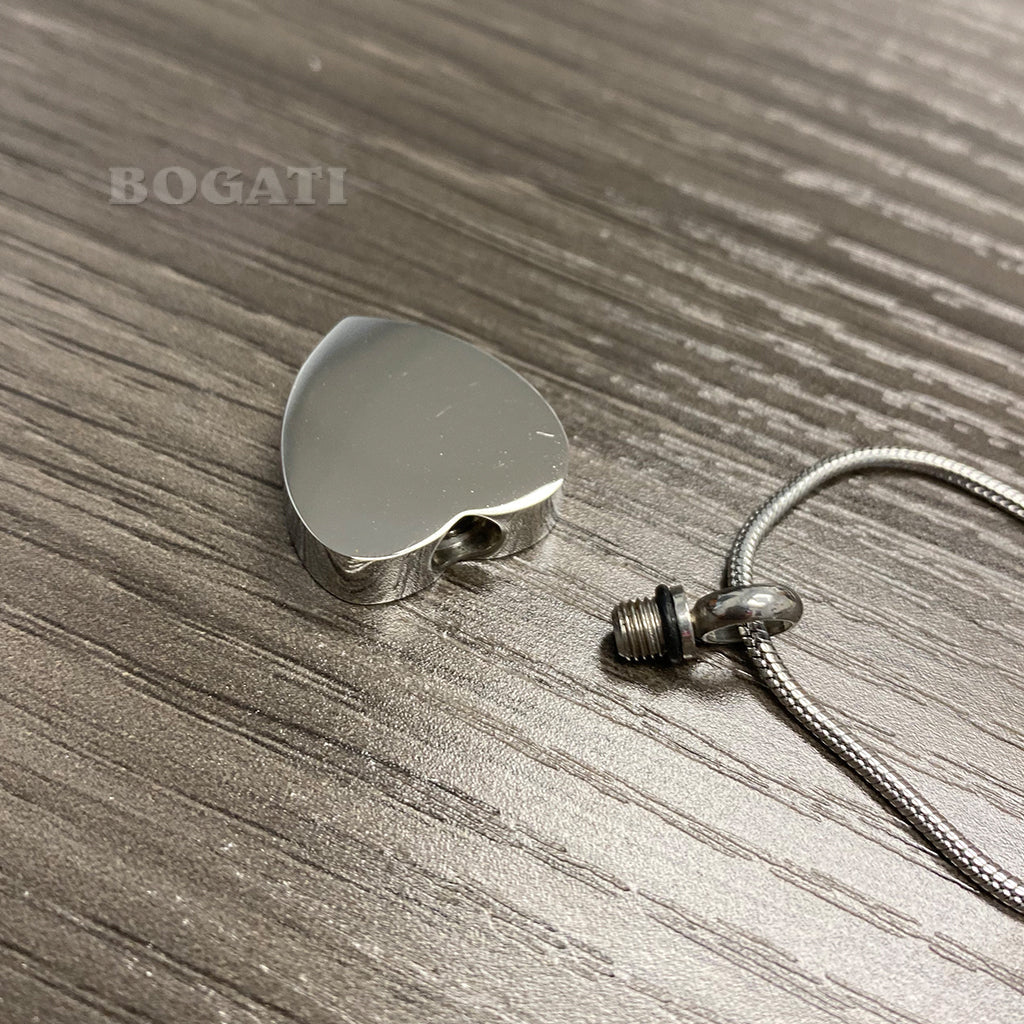 J-1075 - Heart with Floral “Always in my Heart” - Silver-tone - Pendant with Chain