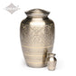 KEEPSAKE-1575- Brass Urn - Hand Etched - Platinum & Gold