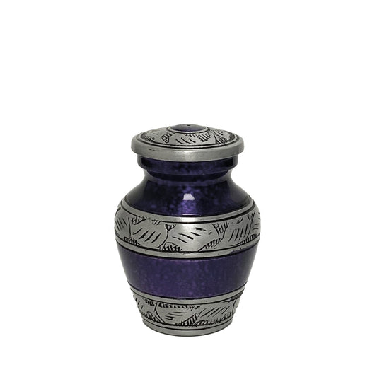 KEEPSAKE- Alloy Urn -3246– PURPLE with VINE BAND