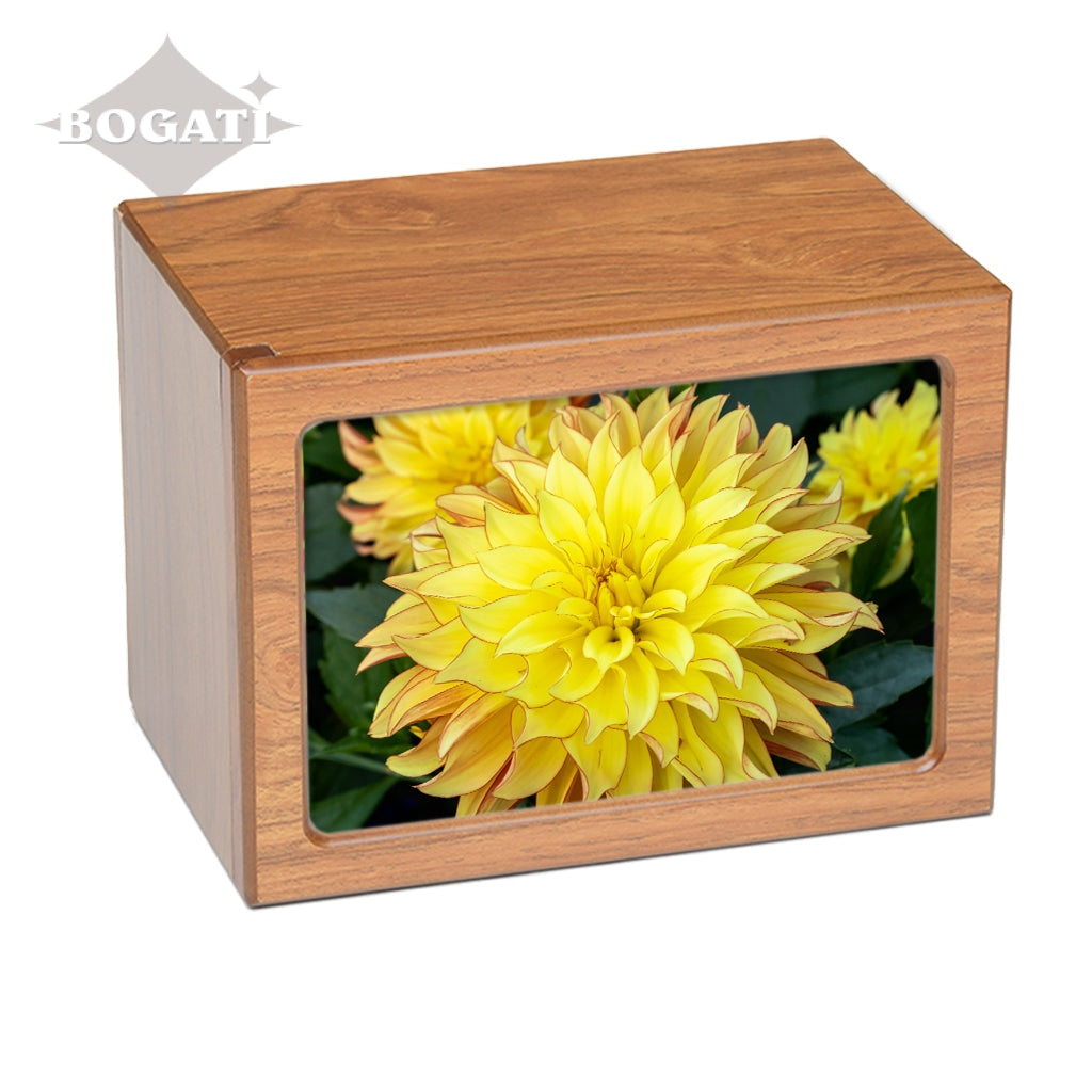 EXTRA LARGE Photo Frame urn -PY06-  Yellow Flowers