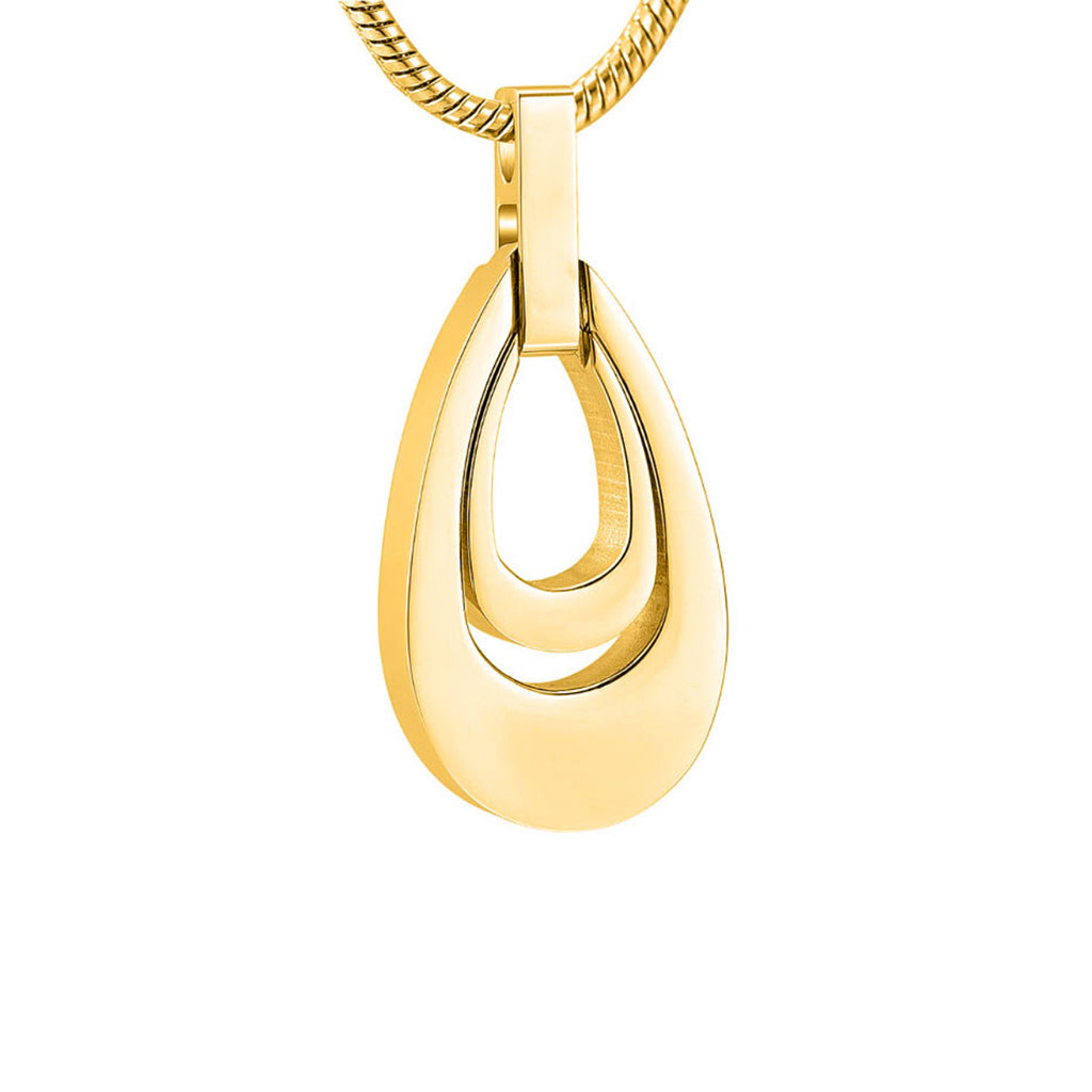 J-000 - Double Teardrop - Gold-tone - Pendant with Chain