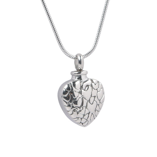 J-008 -  Heart with Little Hearts - Silver-tone - Pendant with Chain