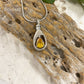 J-1300 Silver-tone Teardrop with Birthstone Simulated Gem- Pendant with Chain