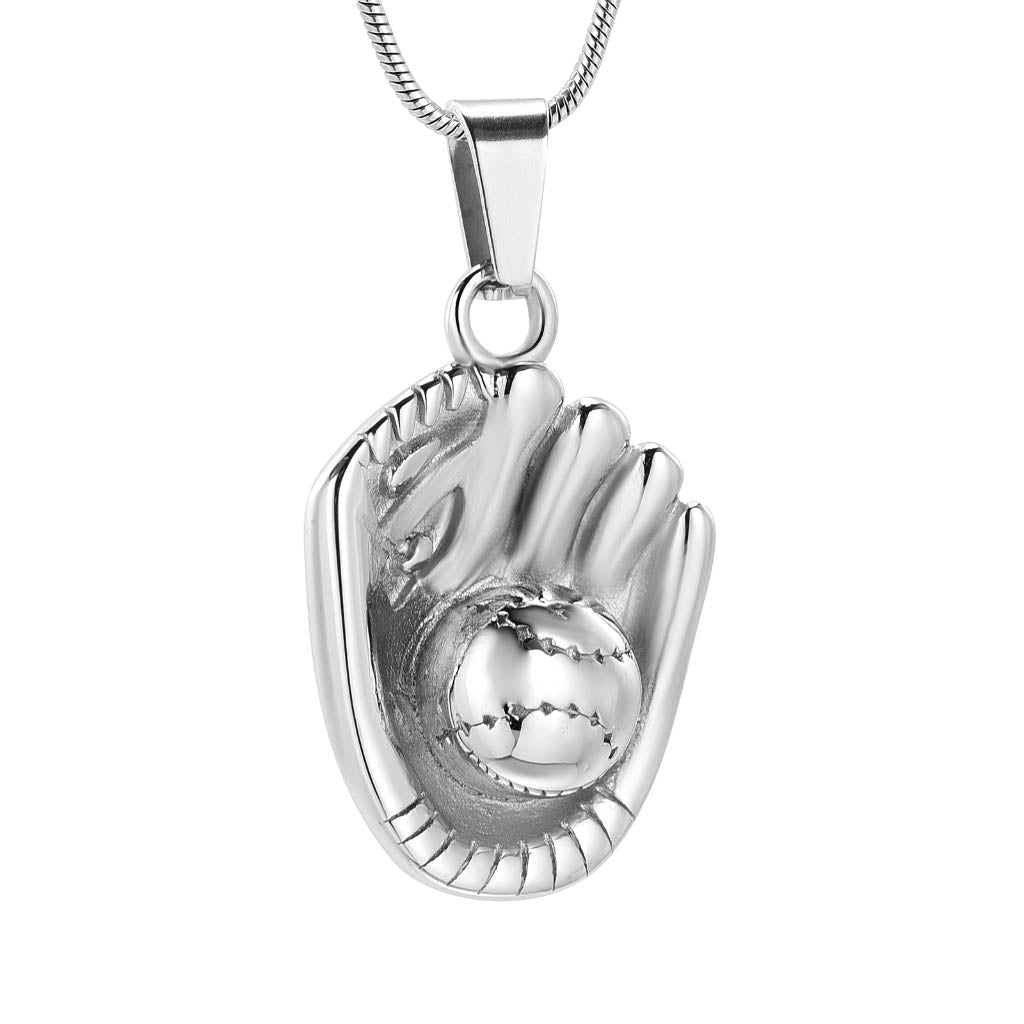 J-1603 - Baseball Mitt and Ball - Pendant with Chain