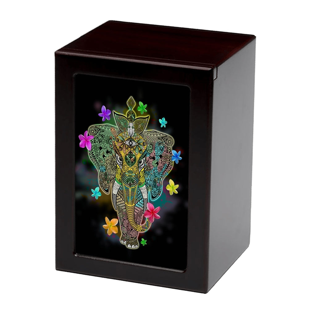EXTRA LARGE Photo Frame Urn - PY06 - Zentangle Elephant
