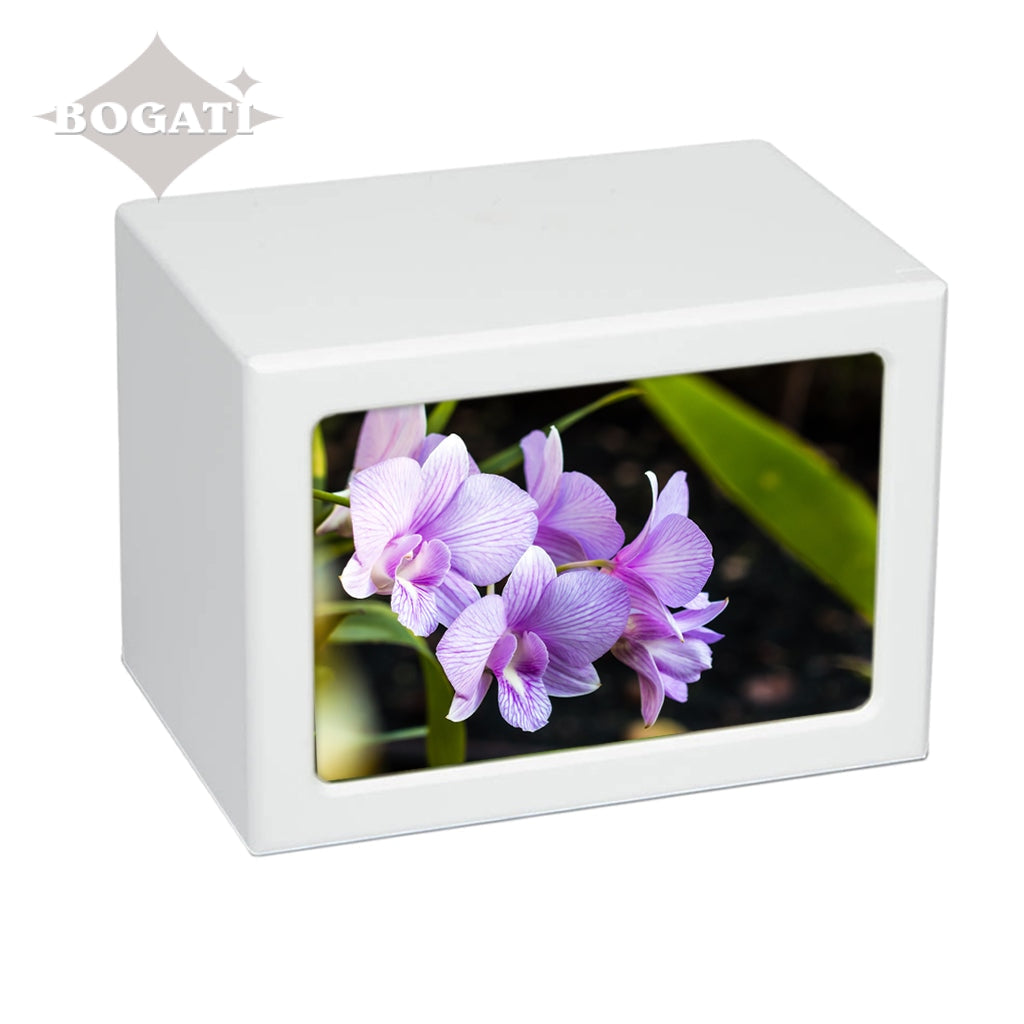 EXTRA LARGE Photo Frame urn PY06 - Purple Flowers
