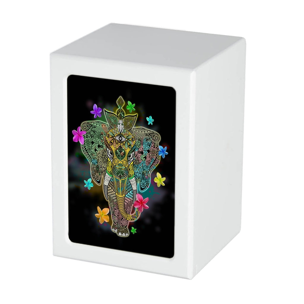 EXTRA LARGE Photo Frame Urn - PY06 - Zentangle Elephant
