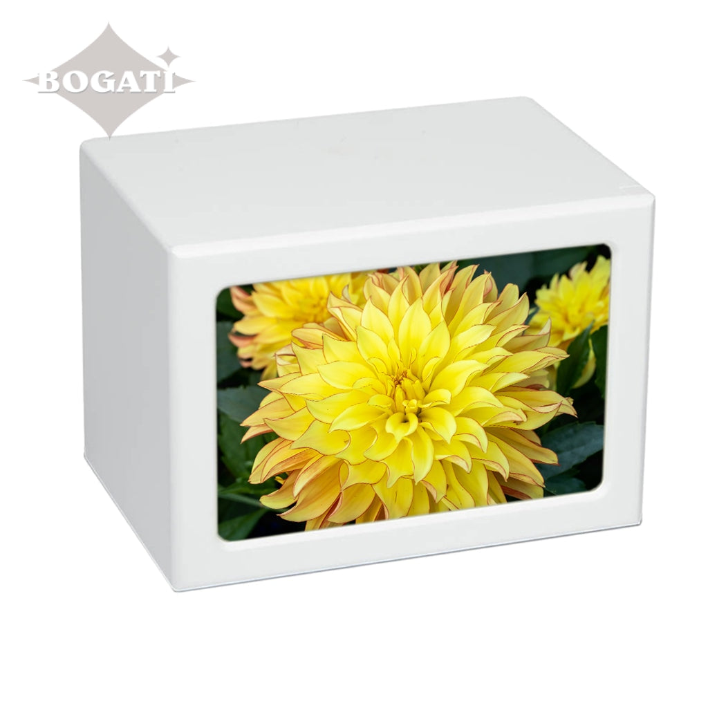 EXTRA LARGE Photo Frame urn -PY06-  Yellow Flowers