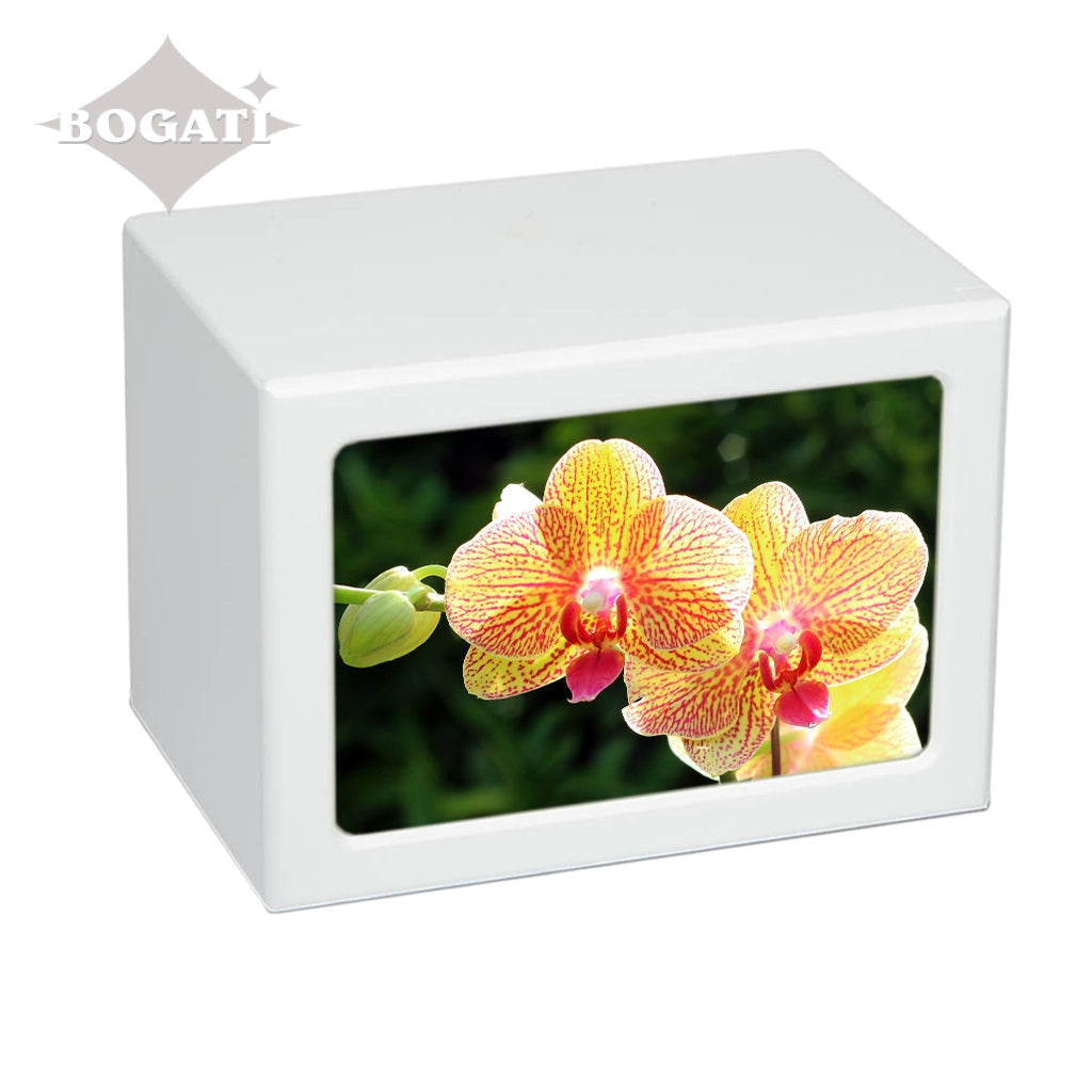 EXTRA LARGE Photo Frame urn -PY06-  Yellow Flowers