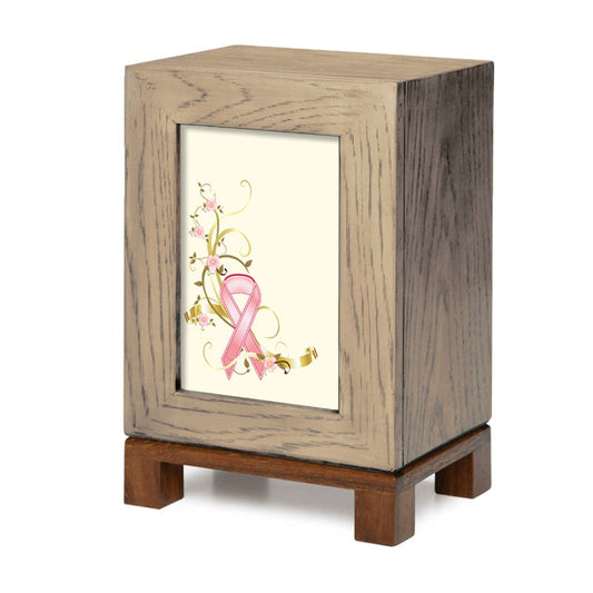 ADULT Rustic Style Photo Frame Urn - Pink Ribbon (Breast Cancer Awareness)