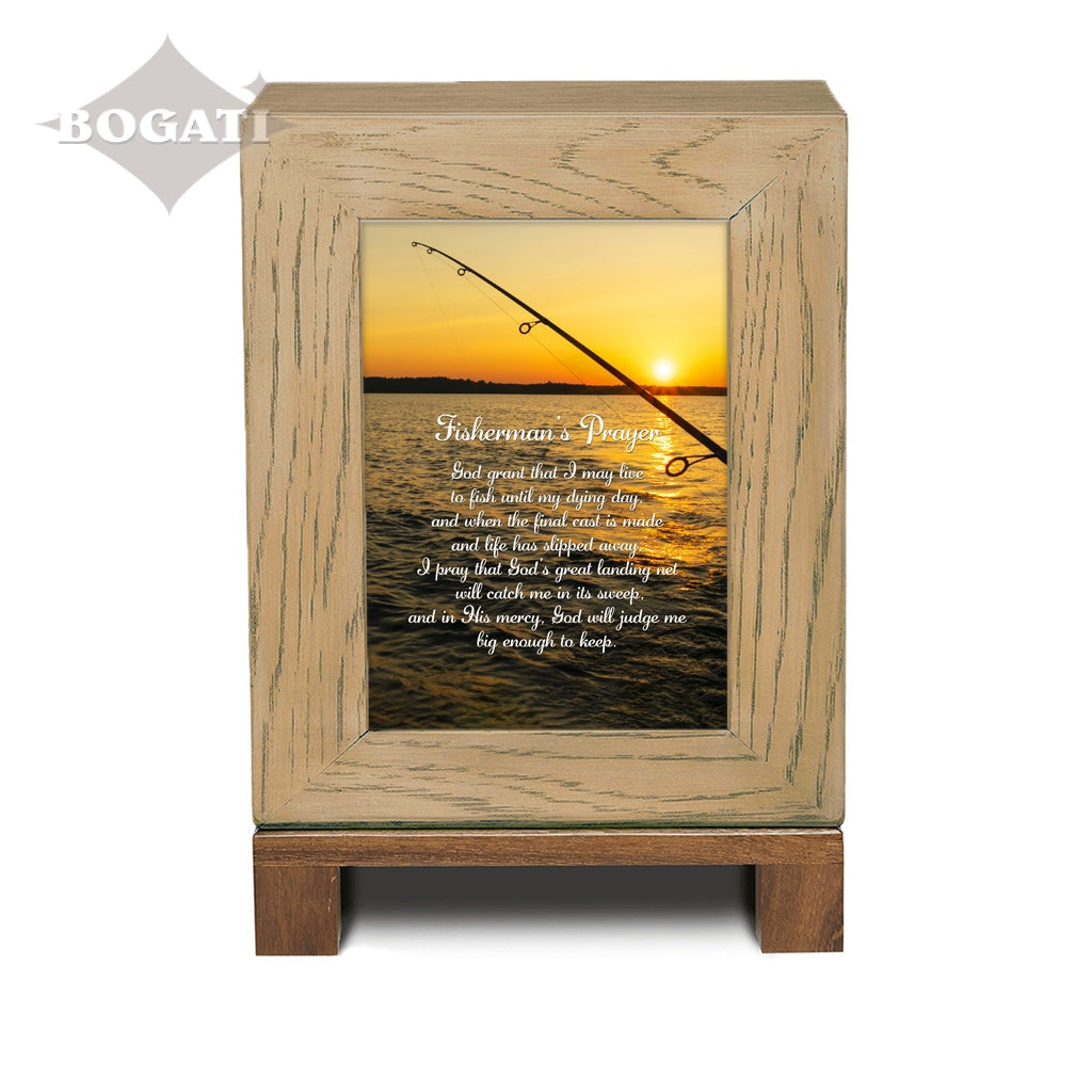 ADULT Rustic Style Photo Frame Urn - Fisherman Prayer