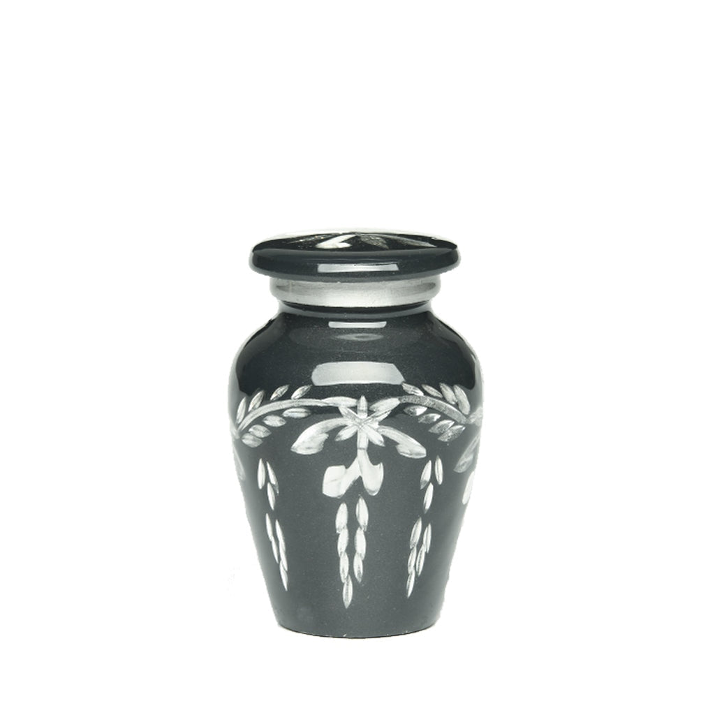 KEEPSAKE -1100- Diamond Cut Alloy Urn Graphite Black