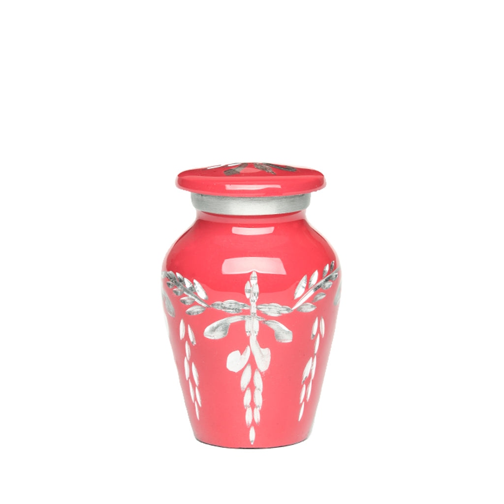 KEEPSAKE -1100- Diamond Cut Alloy Urn Peony Pink