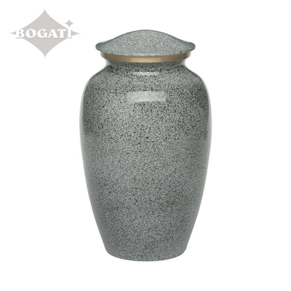 ADULT Classic Brass urn -1541- Speckled finish White&Black