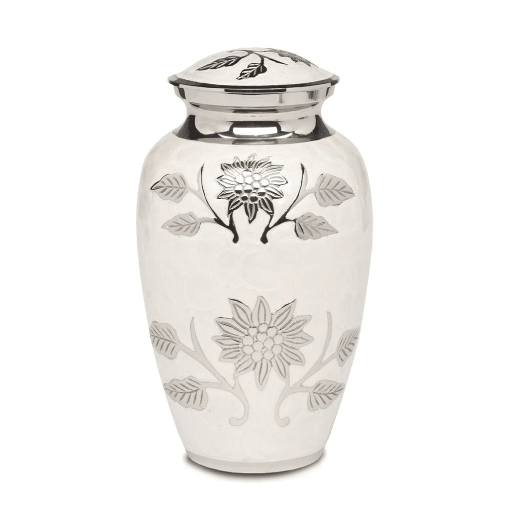 ADULT Brass urn -1500- Florentine White & Silver