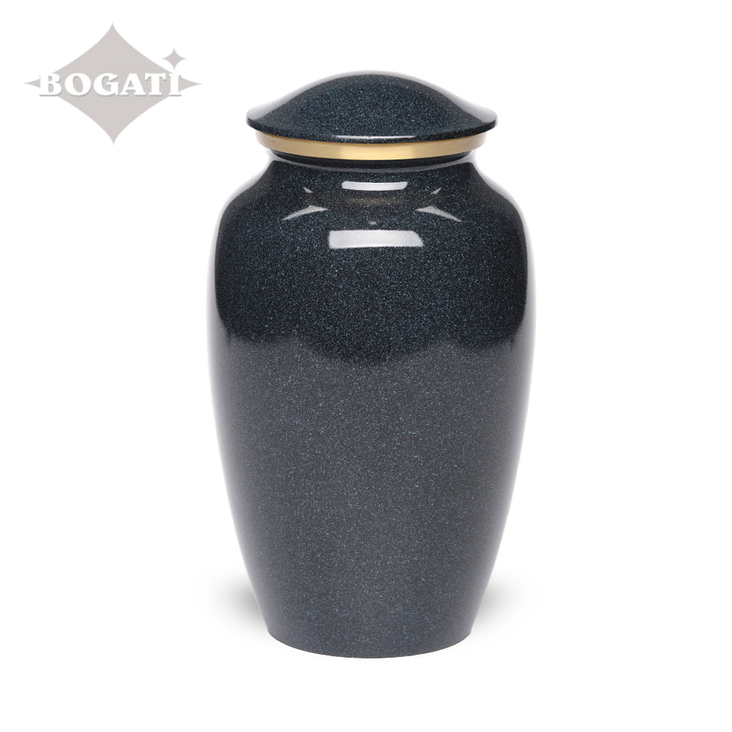 ADULT Classic Brass urn -1541- Speckled finish Black Granite