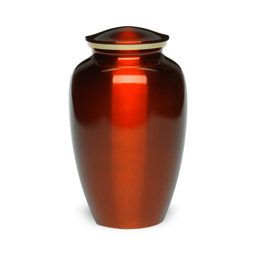 ADULT Classic Brass urn -1541- Color Perfection Gold-tone band - High-gloss Red