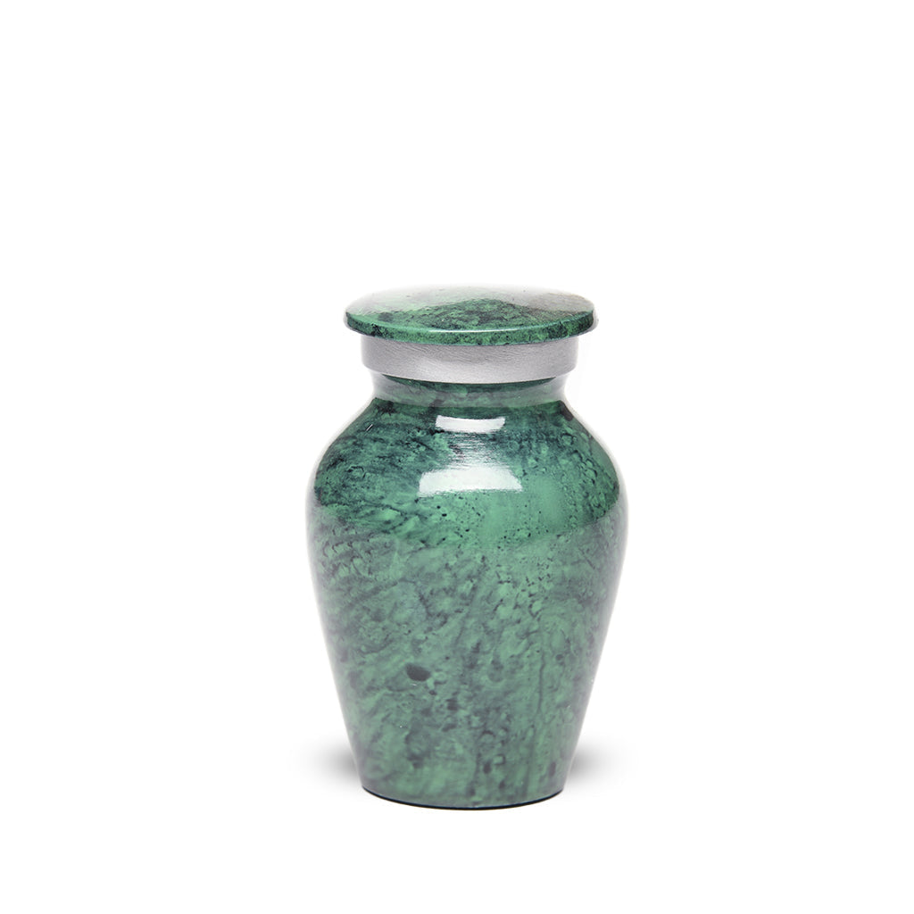 KEEPSAKE Classic Alloy urn -1600- Marbled Stone Dark Green