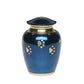 SMALL Brass Pet Urn - "Forever Paw" Blue-Gold