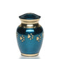 EXTRA SMALL Brass Pet Urn -1650- "Forever Paws" - Blue & Gold