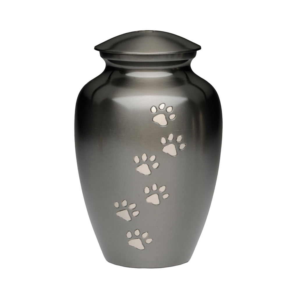 LARGE Brass Pet Urn - "Paws to Heaven" Slate