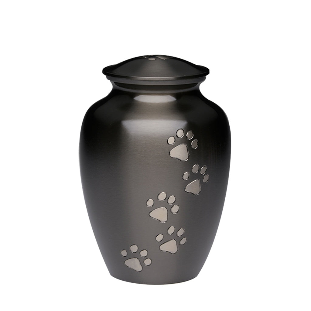 MEDIUM Brass Pet Urn -"Paws to Heaven" Slate