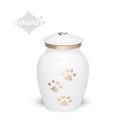 EXTRA SMALL Brass Pet Urn - "Paws to Heaven" (Copy) White-Gold