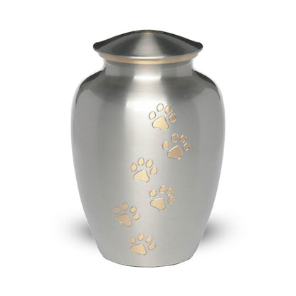IMPERFECT SELECTION- LARGE Alloy Pet Urn -1658 "Paws to Heaven" - Marbled Stone Finish