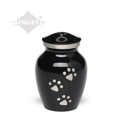 EXTRA SMALL Brass Pet Urn - "Paws to Heaven" (Copy) Black-Silver