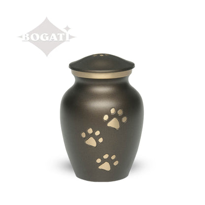 EXTRA SMALL Brass Pet Urn - "Paws to Heaven" Brown-Gold