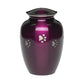 LARGE Brass Pet Urn - "Forever Paw" Purple