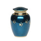 MEDIUM Brass Pet Urn - "Forever Paw" Blue-Gold