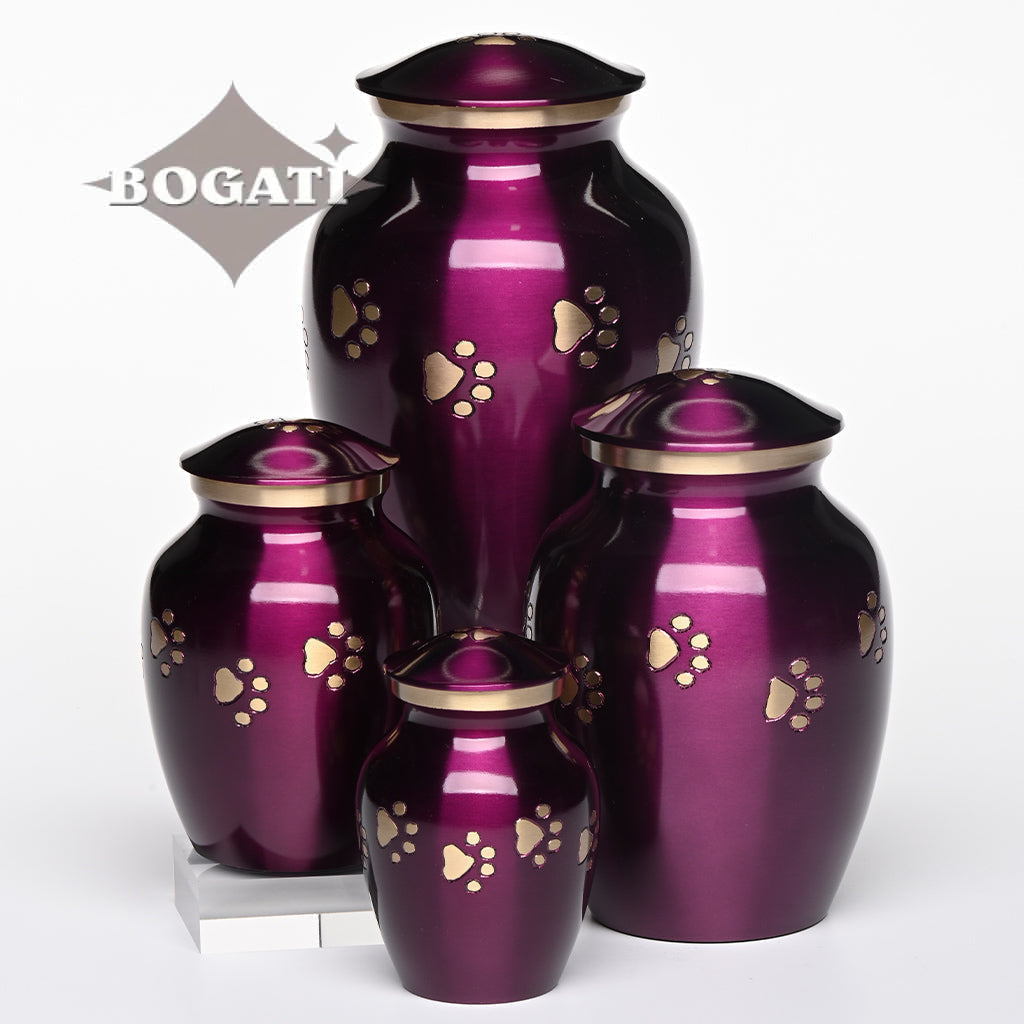 SMALL Brass Pet Urn - "Forever Paw"