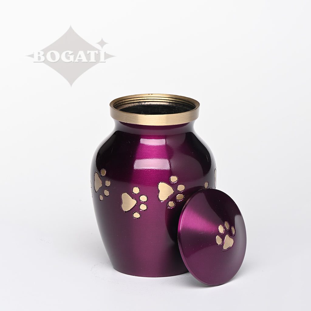 EXTRA SMALL Brass Pet Urn - "Forever Paw"